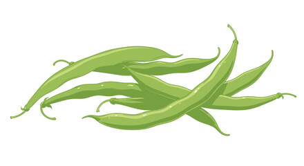Fototapeta premium Fresh green beans pile healthy vegetable ingredient organic food