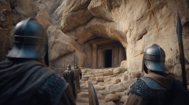 As the soldiers guard the sealed tomb, the silent vigil reminds us that no human power can prevent God's promises from being fulfilled.
