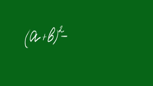 Handwritten Chalk Quadratic Formula Writing Animation with Alpha Channel, 4K