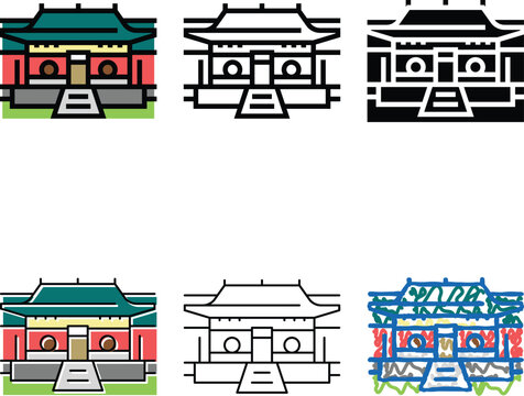 shaolin monastery color icon vector. shaolin monastery sign. isolated clean symbol