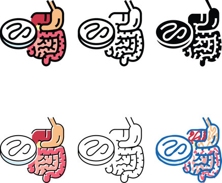 worm digestive forms system parasite color icon vector. worm digestive system parasite sign. isolated symbol