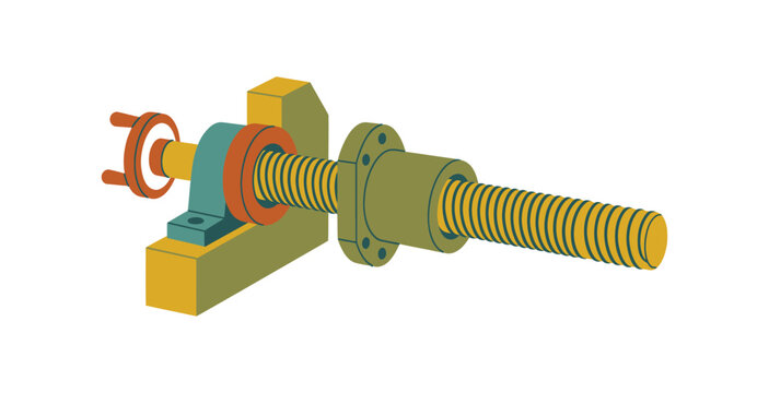 Leadscrew Assembly Technical Vector Illustration
