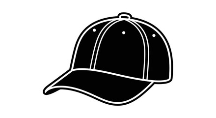 Fototapeta premium Black baseball cap silhouette headwear for sports and casual wear