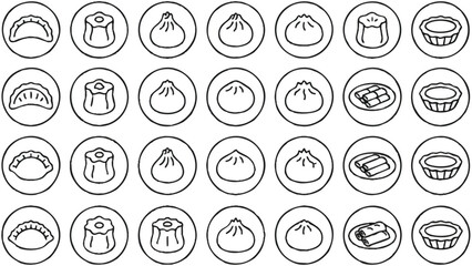 Fototapeta premium Variety of different cake icons.