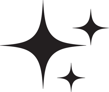 Black sparkle star shapes isolated on a white background design element Vector