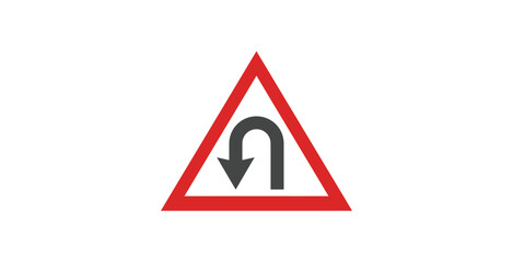 U-Turn Traffic Warning Sign Vector © Mangnu