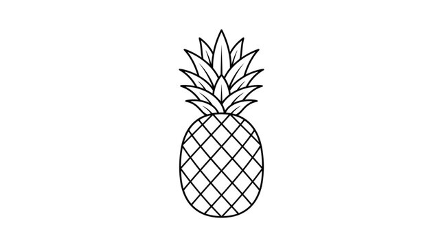 A detailed vector illustration of a pineapple fruit on a neutral background