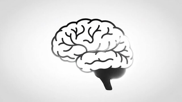Brain line drawing transitioning from a chaotic mess of overthinking to a state of calm clarity