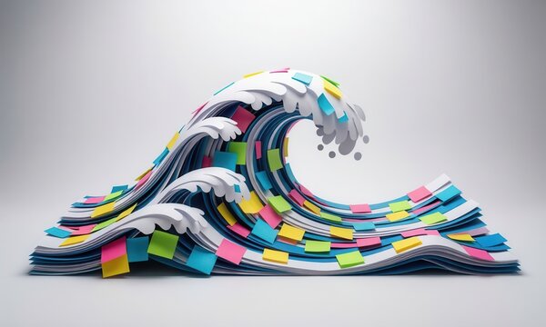 Colorful Abstract Wave Pattern in Motion with Vibrant Swirls and Dynamic Flow