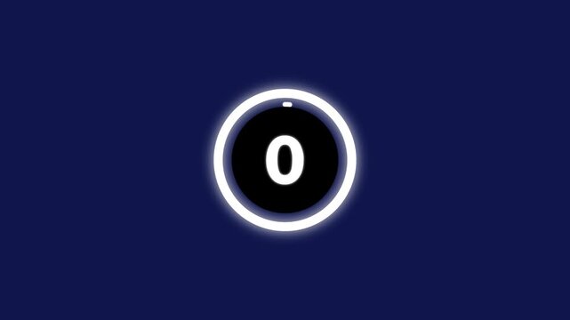 Number 5-0 Countdown. Countdown movie from 5 to 0 number. Minute countdown timer animation, Countdown from animation background.