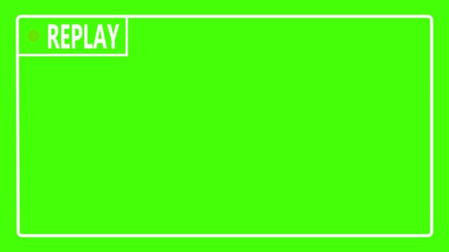 Green screen with replay button for video editing and motion graphics design  green screen for video production and special effects