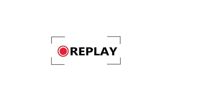 Replay logo with red circle and black text on white background