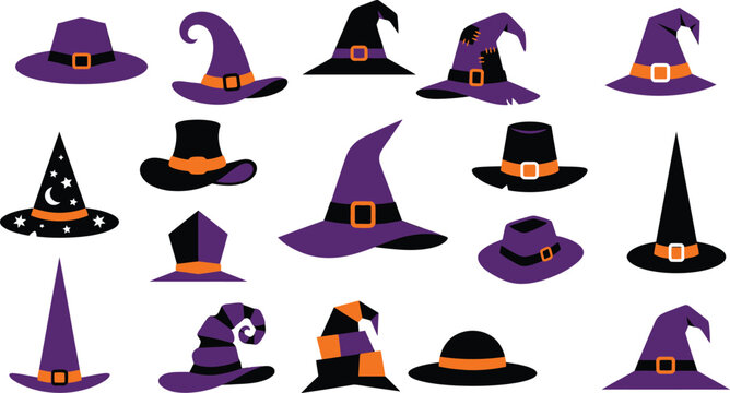 Halloween witch hats collection spooky seasonal headwear