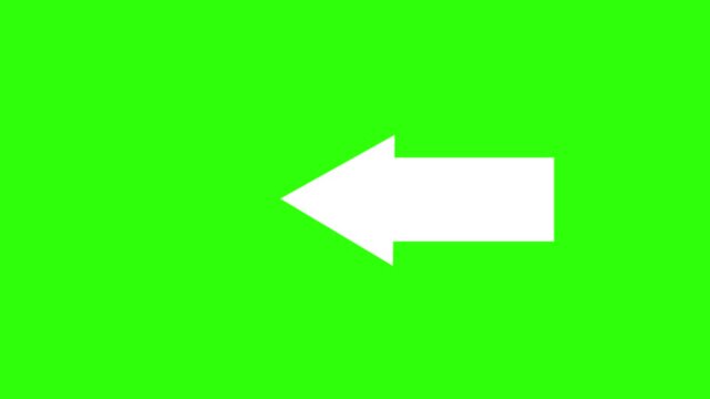 White arrow pointing left on green background  directional symbol for navigation and direction  clear indication of movement