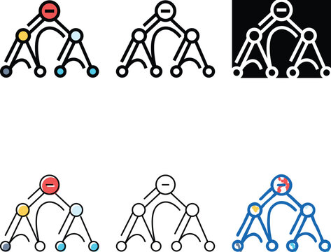 depth clean first search dfs color icon vector. depth first search dfs sign. isolated symbol
