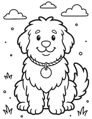 Obraz premium Fluffy Friends Dog coloring pages