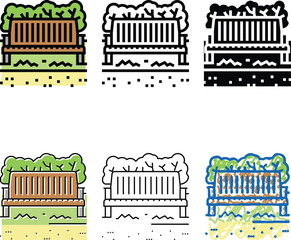 Fototapeta premium park bench color icon vector. park bench series sign. isolated symbol