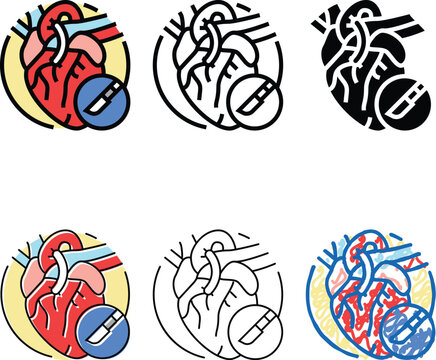 heart bypass surgery color icon vector. heart bypass surgery pack sign. isolated symbol