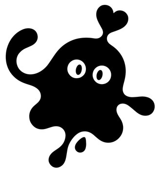 Cute cartoon blob monster illustration with heart shape feature creature character illustration