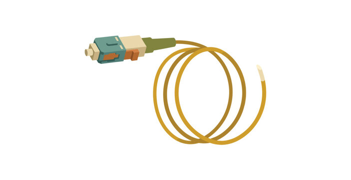 Fiber Optic Cable Connector Vector Illustration