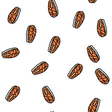 steak salmon vector seamless pattern steak salmon sign illustration