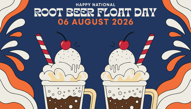 Two refreshing root beer floats for happy national holiday celebration