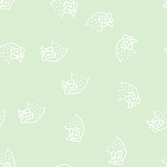 Fototapeta premium chicken animal zoo vector line seamless pattern chicken animal zoo sign illustration
