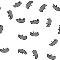 Fototapeta premium hippopotamus wild animal vector seamless pattern hippopotamus wild animal sign illustration