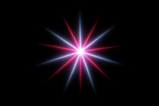 Pink and blue starburst png overlay with radiant light rays