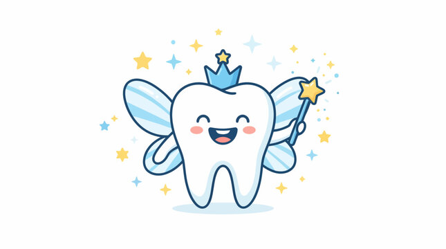 Smiling Tooth with Wings and Crown.