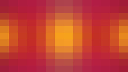 Fototapeta premium Minimalist grid background composed of square tiles with a warm color gradient from deep red to bright orange, ideal for professional digital design layouts.