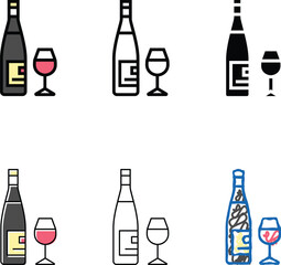 Obraz premium zinfandel red wine color icon vector. zinfandel red wine styleset sign. isolated symbol