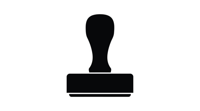 Rubber Stamp Silhouette On White Background imprint