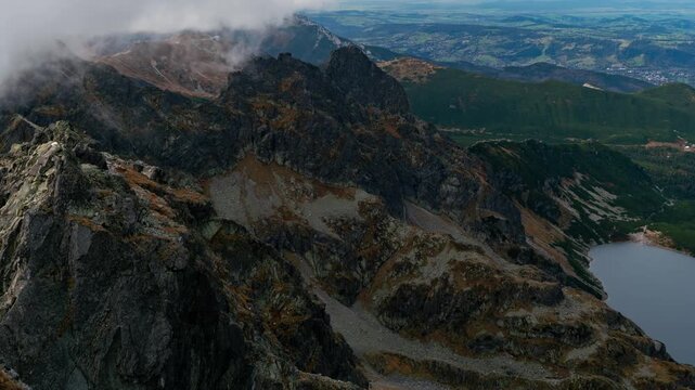 Dramatic Cloud Movement Over Tatra Mountains Lake Timelapse
