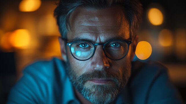 Serious Businessman Working Late at Night in a Dimly Lit Office (Cinematic, Noir Aesthetic, 8K, Deep Shadows) --ar 16:9 --stylize 750 --v 6.1 Job ID: 8fbc3488-99a3-4252-aa4d-5d832519c8dd