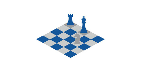 Isometric Chess Pieces Vector Illustration © Mardiyo