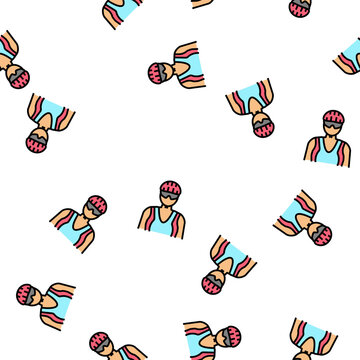 female cyclist vector seamless pattern female cyclist sign illustration