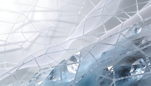 Minimalist Ice White Marble Crystal Texture Background