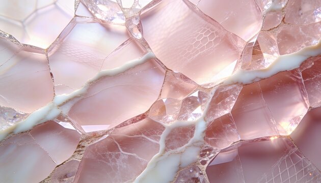 Luxury Rose Quartz Gemstone Micro Crystal Texture Background