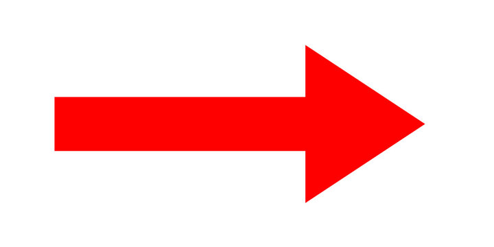 Simple bright red arrow pointing to the right