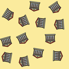 Obraz premium money bank building vector seamless pattern money bank building sign illustration