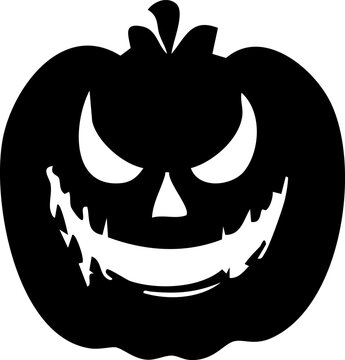 Scary Halloween jack-o-lantern pumpkin face silhouette vector