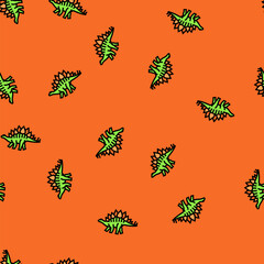 Fototapeta premium stegosaurus dinosaur animal vector seamless pattern stegosaurus dinosaur animal sign illustration
