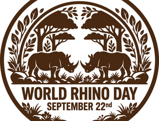 World rhino day illustration conservation awareness for september 22nd © MD