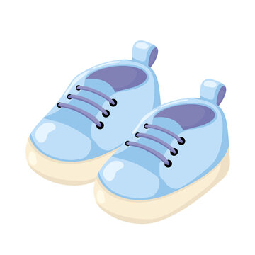Cute blue baby shoes sneakers vector illustration
