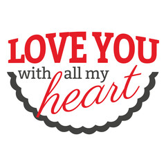 Fototapeta premium Red grey valentine label