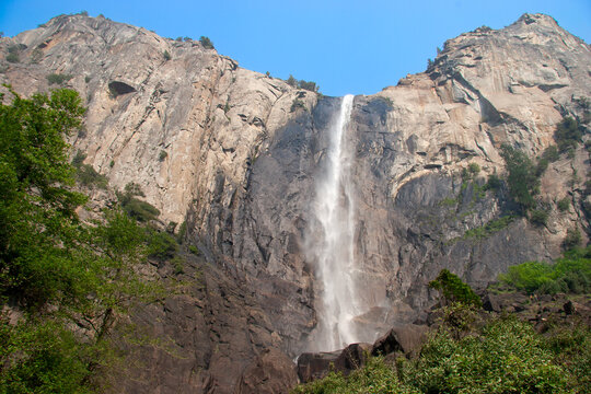 scenic view to upper Yosemite fall in Yosemite valley