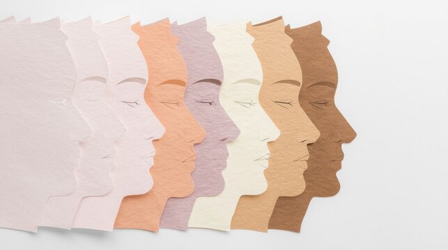 Diverse community faces concept with multicultural skin tones and teamwork support