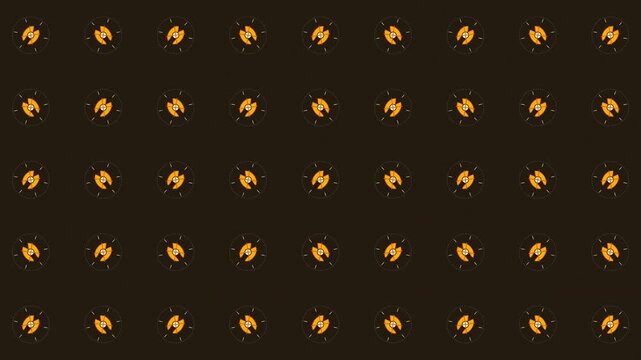African Heritage 4K Seamless Loop - Adinkra Sacred Symbol Grid in Sahara Saffron and Ochre Clay (Saffron Gold, Terracotta, Rich Ivory, Dark Cocoa). Vibrant Cultural Pattern backdrop for Pride, Bl
