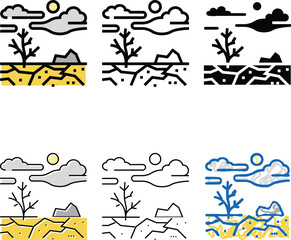 Fototapeta premium barren land color icon vector. barren land sign. isolated symbol simplified